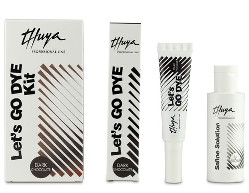 Thuya Let's Go Dye kit in shade Dark Chocolate with black and white packaging.