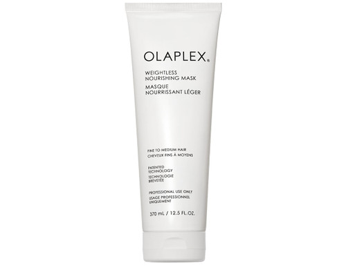 OLAPLEX weightless nourishing hair mask in a 370ml white tube with OLAPLEX branding.