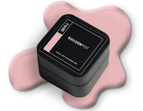HONA Builder Pot builder gel 25ml black square tub in the pink shade, Angel.