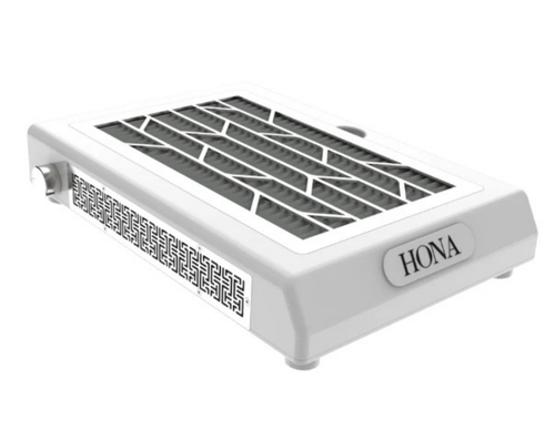 HONA Breathe nail dust extractor fan in white on a white background.