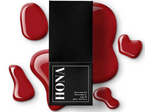 HONA gel nail polish 20ml, Salsa red swatch