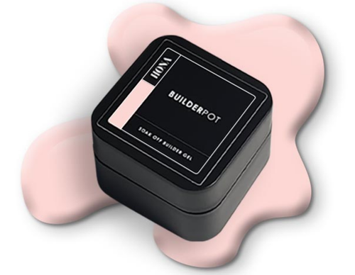 HONA Builder Pot builder gel 25ml square black tub in the nude pink shade, Tender.