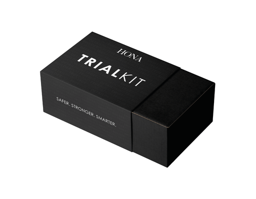 HONA TrueFoundation trial kit in a black and white box packaging.