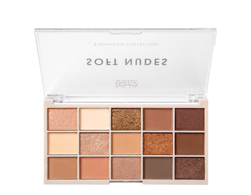 MUA Eyeshadow palette 12g containing 12 colours in  the shade, Soft Nudes.