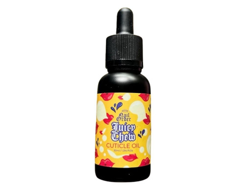 Nail Order cuticle oil 30ml bottle in the scent, Juicy Chew.
