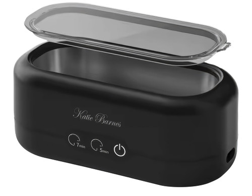 Katie Barnes Ultra Sonic cleaner in Black on a white background.