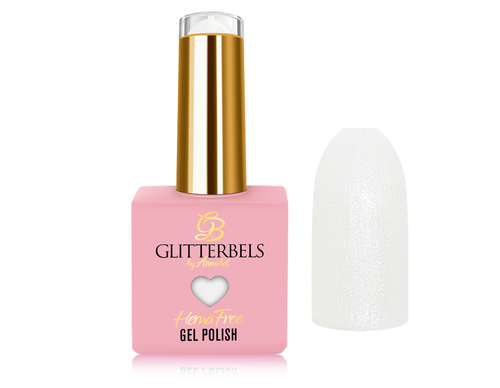 Glitterbels HEMA-free gel nail polish in an 8ml bottle for the shade, Freshwater Pearl.