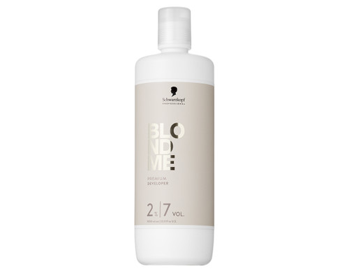 BLONDME premium developer 2% in a 1L white bottle with a beige label.