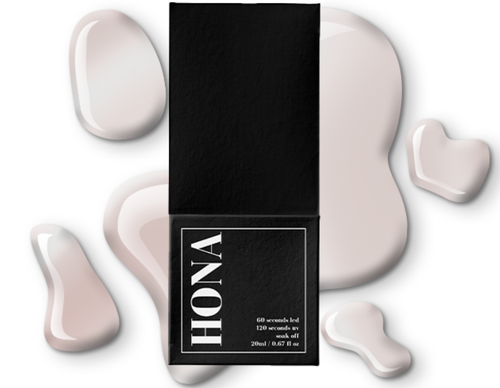 HONA gel nail polish 20ml bottle in the shade, Strawberry Glaze.
