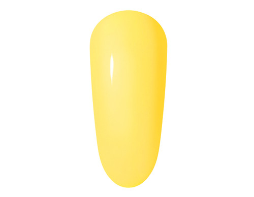 The GelBottle Inc gel nail polish nail swatch in the shade, Limoncello.