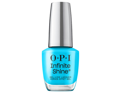 OPI Infinite Shine nail lacquer in a 15ml bottle for the shade, Beach Party Teal Dawn.