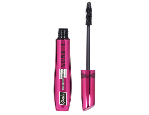 Sleek Wrapqueen lethal length black mascara in a pink bottle.
