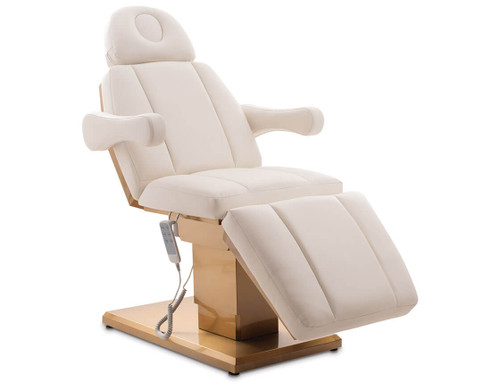 Esthetix Alessandra electric beauty bed, white/gold