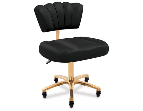 Esthetix Sienna therapist stool, black/gold