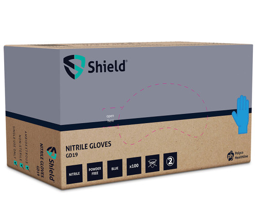 Nitrile disposable latex and powder free gloves blue, large, 50 pairs