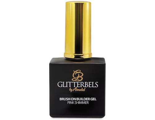 Glitterbels brush on builder gel 17ml, pink shimmer