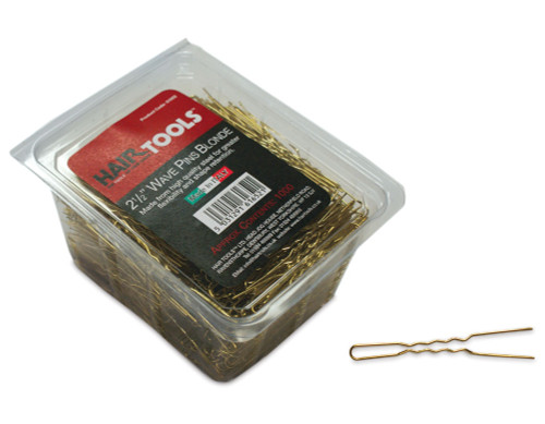 Hair Tools fine wave pins 2.5", blonde (1000)