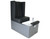 REM Centenary pedispa pedicure chair in sleek black with a grey base and a white pedicure bowl.
