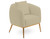 Esthetix Lia client chair in taupe/gold with a taupe cushion.