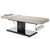 Angled view of Esthetix Arabella electric beauty bed, grey/black titanium laid flat