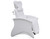 Side view of a white lash/brow chair with a white background