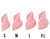 Pink LashBase flat lash shields in sizes S, M, L and XL on a white background