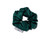 Monpure style and protect silk scrunchies in green on a white background.