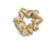 Monpure style and protect silk scrunchies in gold on a white background.