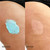 Before and after swatch of the Sienna X tan remover gelee