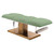 Esthetix Aria electric couch in Sage Green/Gold laid flat
