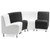 4 REM Elegance corner waiting seats in black and white.