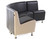 4 REM Elegance corner waiting seats in black with a beige side.