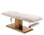 Esthetix Aria electric beauty bed, white/gold laid flat