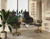 Esthetix Sienna therapist stool, black/gold in a salon