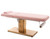Angled view of Esthetix Arabella electric beauty bed, pink/gold