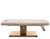 Side view of Esthetix Arabella electric beauty bed, white/gold laid flat