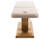 Head view of Esthetix Arabella electric beauty bed, white/gold laid flat