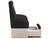 Side view of Esthetix Isabella pedicure chair, black/gold with foot bath open.