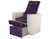 Salon Ambience Pacific podo pedicure chair with a dark purple cushioned seat and white arm rests.