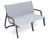 Paris 2 seater sofa in the shade volcano grey with arm rests on a white background.