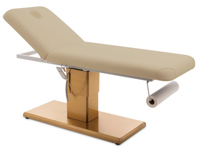 Esthetix Arabella electric beauty bed, taupe/gold, view 2