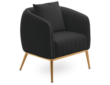 Esthetix Lia client chair, black/gold, view 2