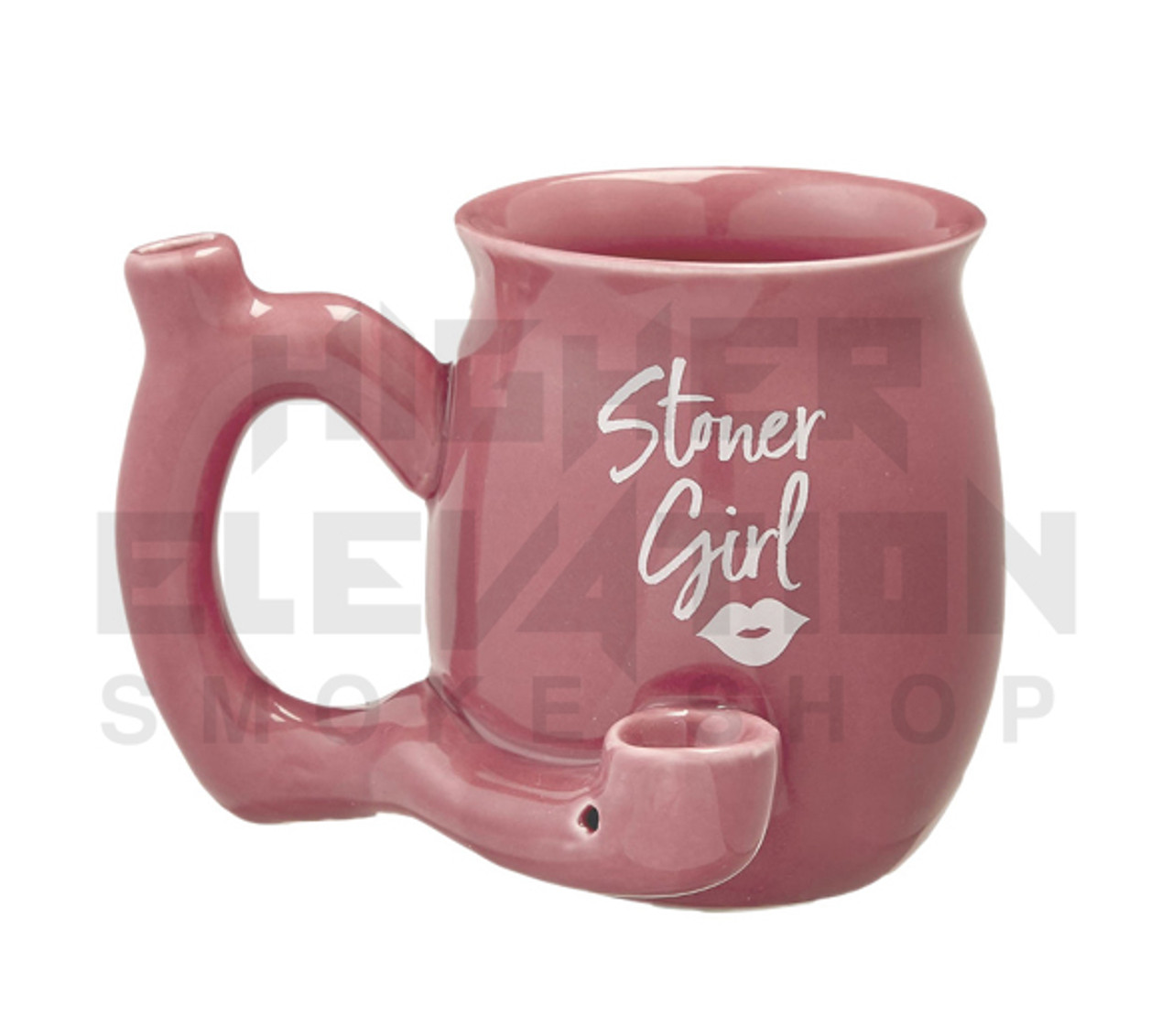 Stoner Mom Pipe Mug, White  11 oz Mug with Integrated Pipe