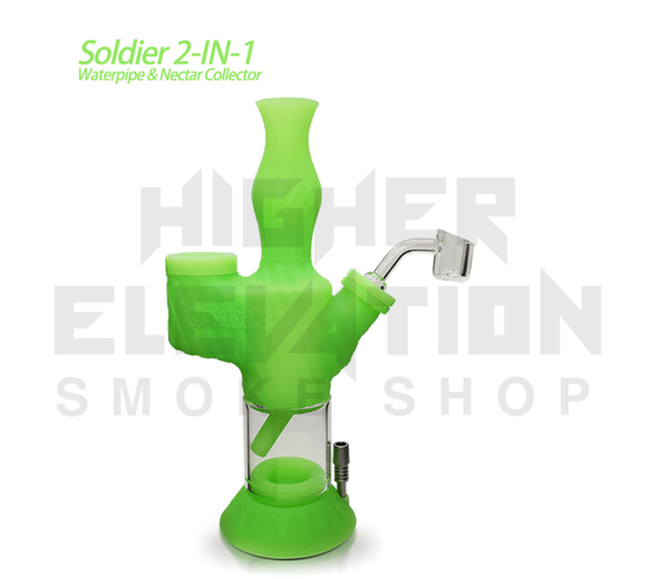 SILICONE NECTAR COLLECTOR SET WITH 14MM TITANIUM NAIL Black/Green