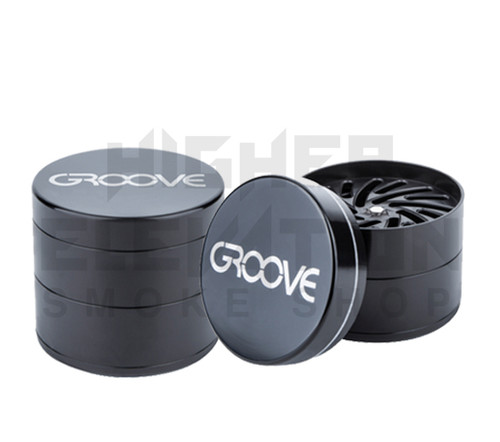 2.5" Groove 4-Piece Grinder by Aerospaced - Black ( Out of Stock )