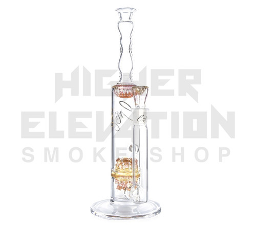 12"Envy Glass Designs Double Fumed Sculpted Neck Crater Perc w/ 18.8mil G.O.G. ( Out of Stock )