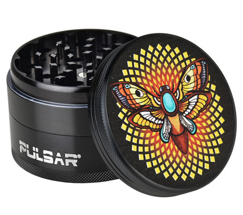 2.5" 4-Piece Grinder by Pulsar - Mandala Moth