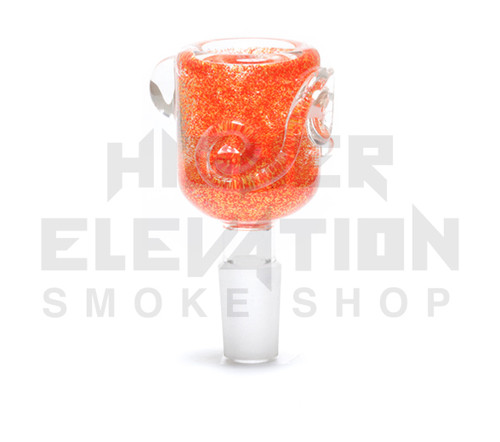 Hitide Glassworks Liquid Filled Glitter Bowl  - Orange Crush