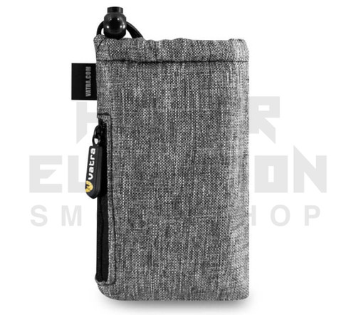 6.5" Drawstring  Pipe Bag w/ Zipper Pocket by Vatra - Gray Woven