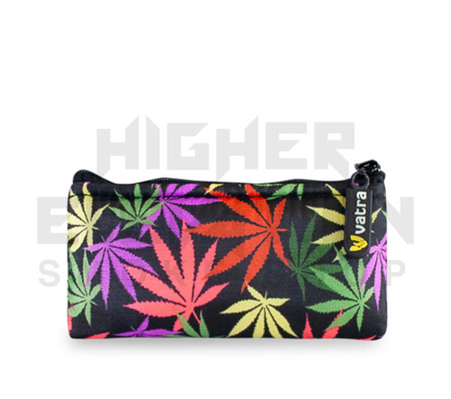 5.5" Zip Pipe Bag by Vatra - Multi Colored Pot Leaves